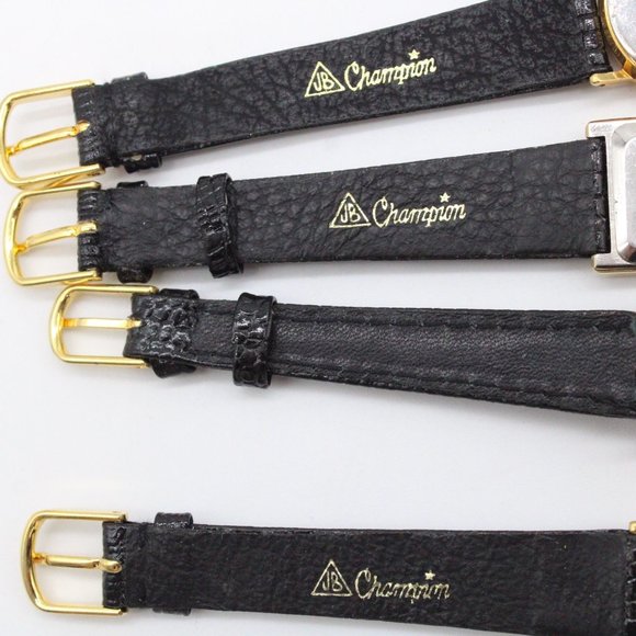 J.B Champion Watch Lot 4 Womens Gold Tone Stainless Steel Classic Leather Band - Picture 11 of 11